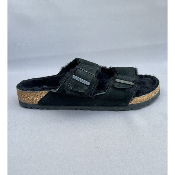 Birkenstock Arizona Shearling Suede Leather Black Sandals 11 Men\'s / 44EU NWB main image 11